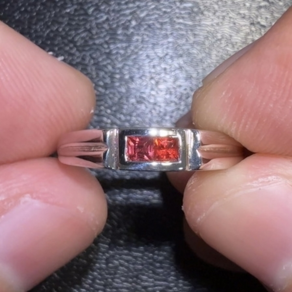 Elegant Red Princess Ruby Gold Plated Over Sterling Silver Ring